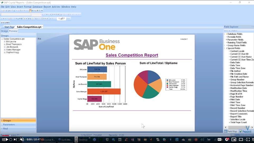 SAP Crystal Reports Working with Graphs